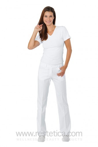 Pantalone donna con tasche bianco 100% cotone