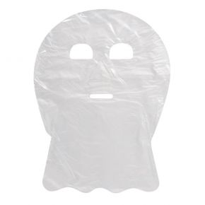 Maschera monouso per trattamenti viso e collo in polietilene trasparente - confezione 100 maschere