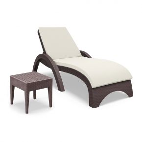 Chaise Longue lettino in resina per esterno e interno con schienale reclinabile 3 posizioni