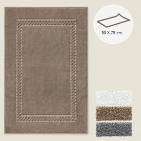 Tappeto wellness linea CONFORT misura 50x75cm colore fango IDH filato in cotone 100% Made in Italy