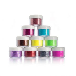 Espositore 10 colori glitters per nail-art