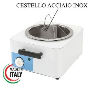 Wax heater for hot wax equipped with thermostat and wire basket