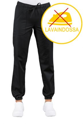 Pantalone Unisex Pantagiaffa 100% polyester stretch traspirante polsino al fondo colore nero cod. RE044871