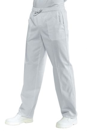 Pantalone Unisex con elastico e coulisse 2 tasche 100% cotone colore bianco cod. RE044000