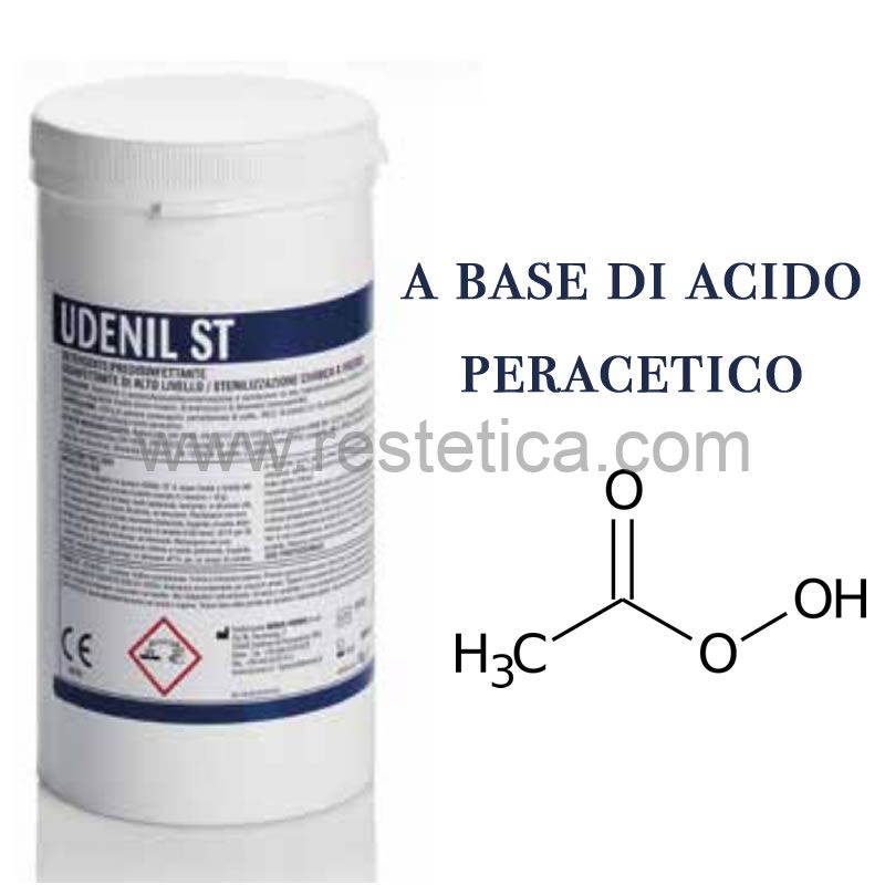 Sterilizzante UDENIL ST in polvere concentrato (20 g per litro d'acqua) a  base di acido peracetico - barattolo da 1 kg